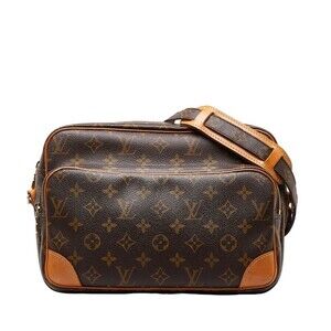 LOUIS VUITTON Authentic Brown Monogram Leather Shoulder Bag